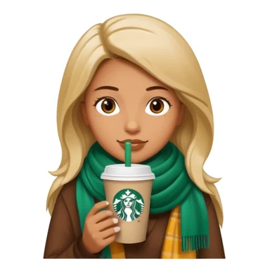 chica tomando café starbuck  sticker