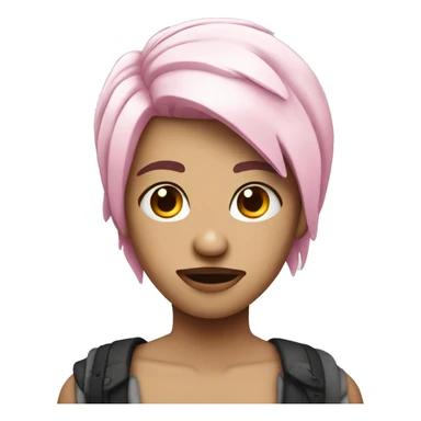 person with white and pink hair with a broken heart tattoo in the f sticker