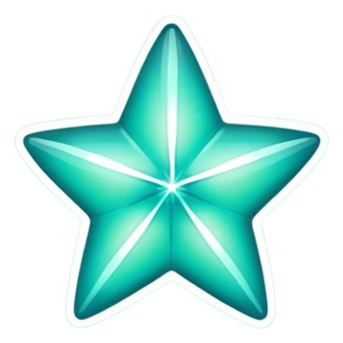 teal star with sprkle sticker