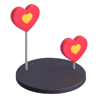 location marker with a heart replacing the usual circle sticker