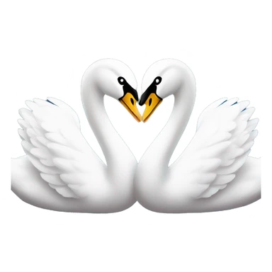Two swans 🦢 love shape emoji sticker