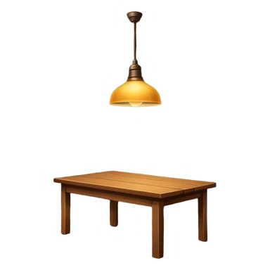 A dark room  with table and over light  sticker