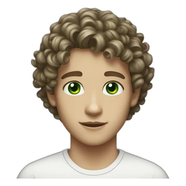 13 years old Boy Green eyes curly hair and white skin sticker