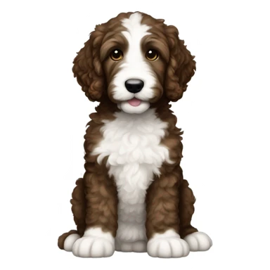 dark brown goldendoodle puppy white nose and chest  sticker