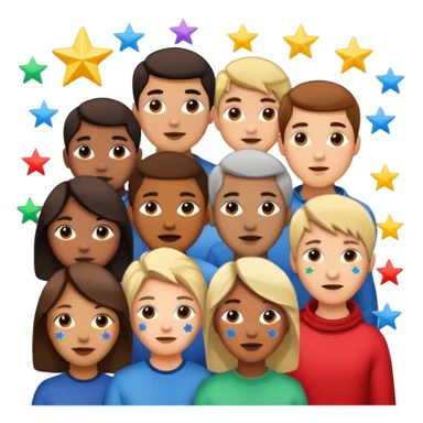 people with star stickers on their faces sticker