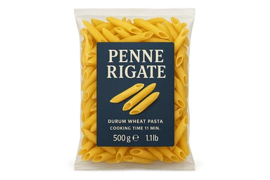 pacco di pasta (penne rigate) realistico, 4k sticker