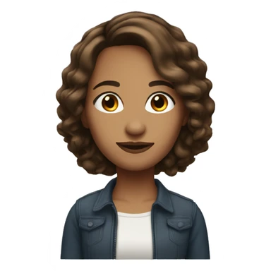 34 year old beautiful with shoulder length brunette hair. sticker