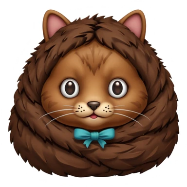 Bottomless bear poop shaped into a cat sticker