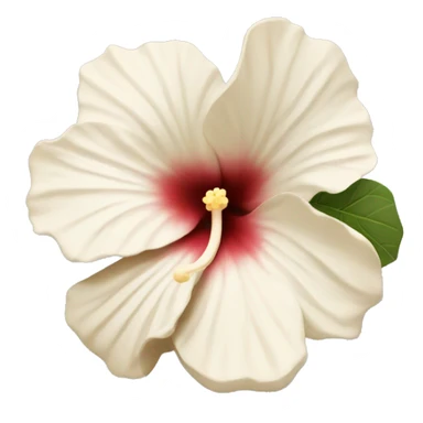 white and beige hibiscus flower  sticker
