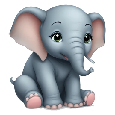 Baby elephant sitting  sticker