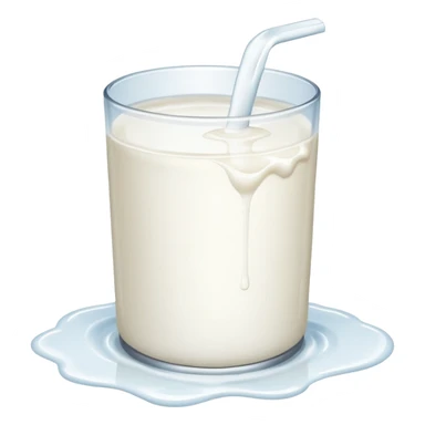 a small puddle of white and clear liquid sticker