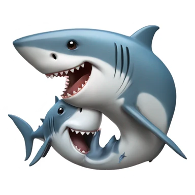 shark kissing a donkey  sticker