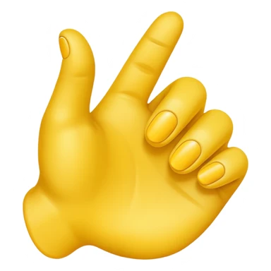 yellow emoji ios style hand making an 'L' shape with his thumb and first finger extended while the others not sticker