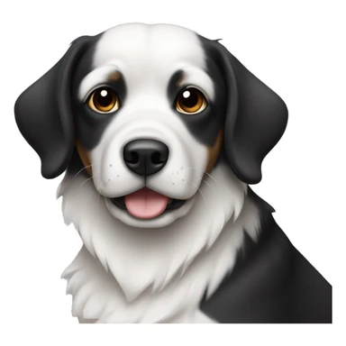 Dog with it's face half black and half white sticker