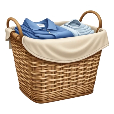 laundry basket with clean clothes sticker