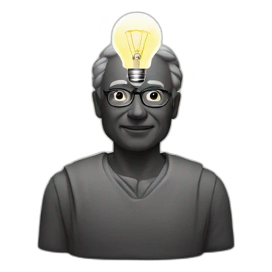 a wise man and a lightbulb sticker