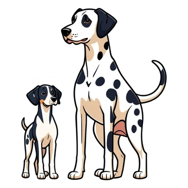 Dalmatian And Dobermann together sticker