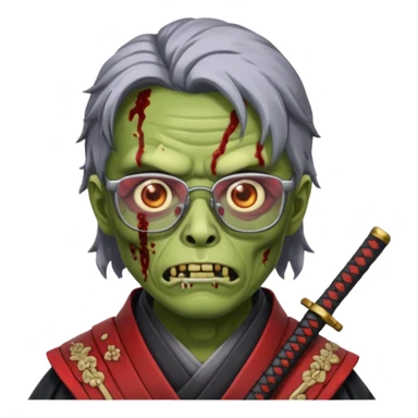 zombie samurai wearing glasses sticker