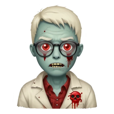 Zombie with big glasses more visible glasses, some difference between zombie and glasses, half body sticker