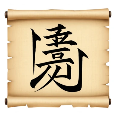 chinese Calligraphy on a papyrus sticker