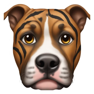 pitbull terrier dark brindle tiger stripes black around nose sticker