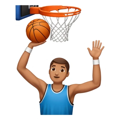 two hands dunking a basketball  sticker
