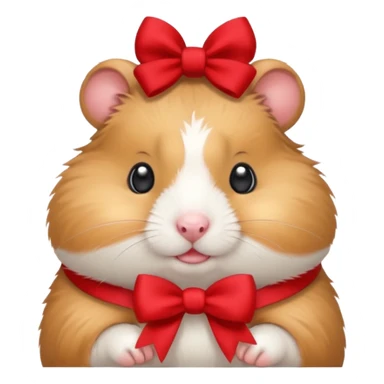 cute hamster wearing a bow on its head sticker