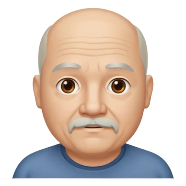 75, goatee, bald, grey side hair, chubby sticker