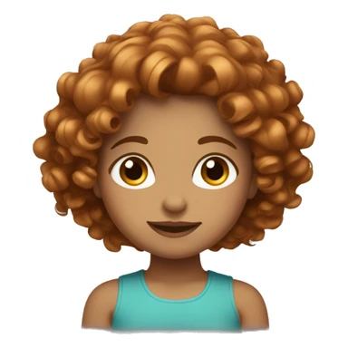 Pretty girl with reddish blonde medium curly brown hair sticker