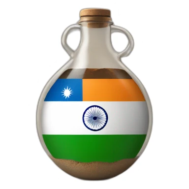 Indian flag in ancient gravitational flask  sticker