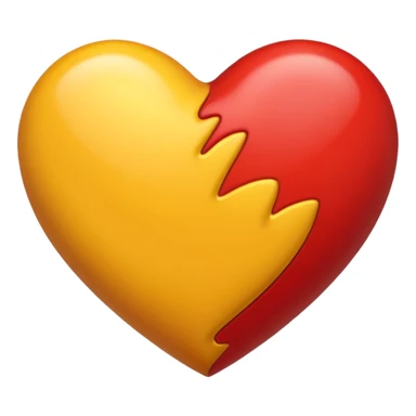 Hazme un corazón amarillo y rojo degradado sticker