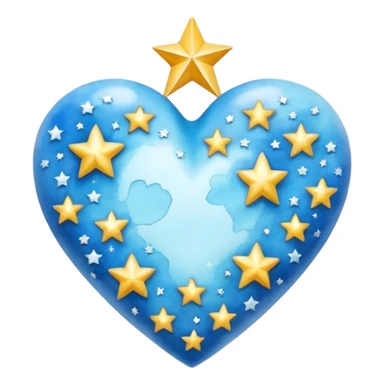 corazon celeste con estrellas sticker