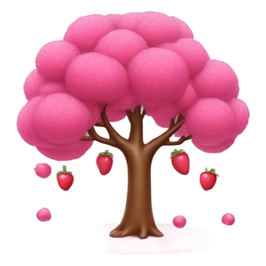 Pink tree with glitter and fruit sticker