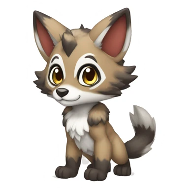 Kemono-style, Chibi, Anthro-Fur-Sona-Fakémon, apparels, Full Body sticker