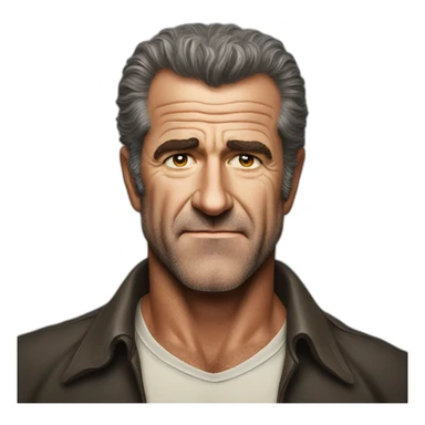 Mel Gibson portrait without smile sticker