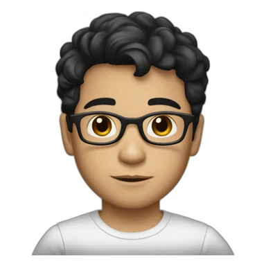 young age developer with glasses, black hair and brown eyes, white skin and hairstyle like Robert Downie Jr. sticker