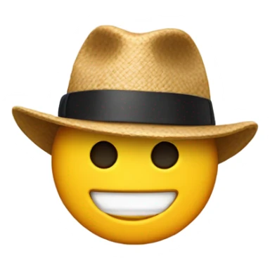 an emoji cracker (food) wearing a fedora sticker