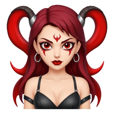 Lilith symbol seductress evil brow haired sexy succubus woman with leather on sticker