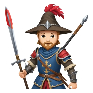 landsknecht swinging a large two handed sword sticker