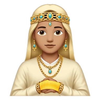 Neck traditional gold chain and gold bangel sticker