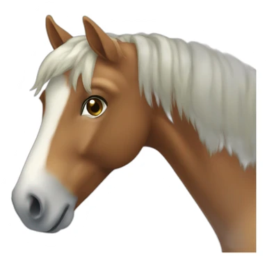 poney blanc et roux sticker