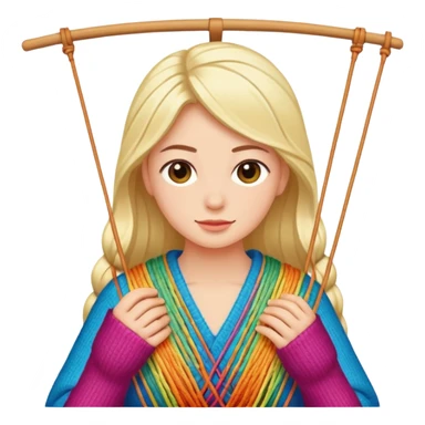 Una persona tejiendo  sticker