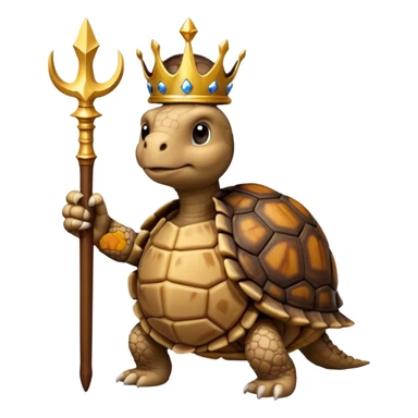 royal staff tortiose with scepter in left hand sticker