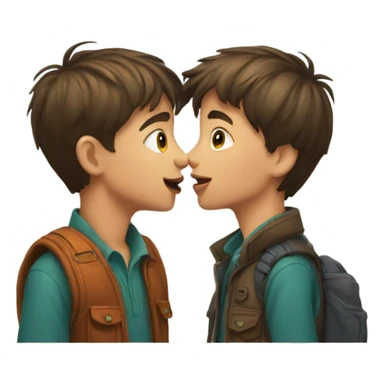 Boy kissing boy sticker