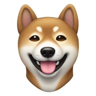 black Shiba inu smile, eyes closed  sticker