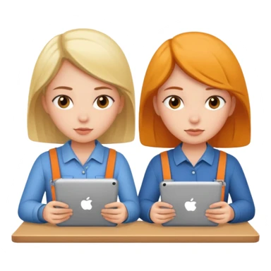 TWO GIRLS DOING A PROJECT PROFESSIONAL sticker