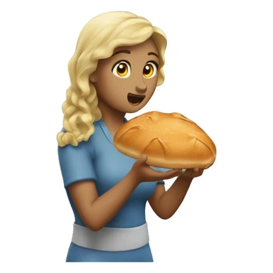 a siren eating bread sticker