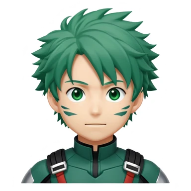Izuku Midoriya (Deku) from My Hero Academia with green hair and hero costume sticker