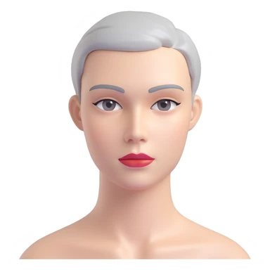 grey mannequin face, 3D style, modern and clean, subtle highlights sticker