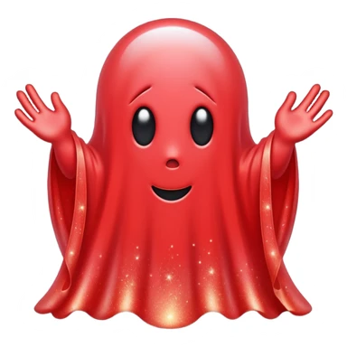 red glitter ghost style hype sticker